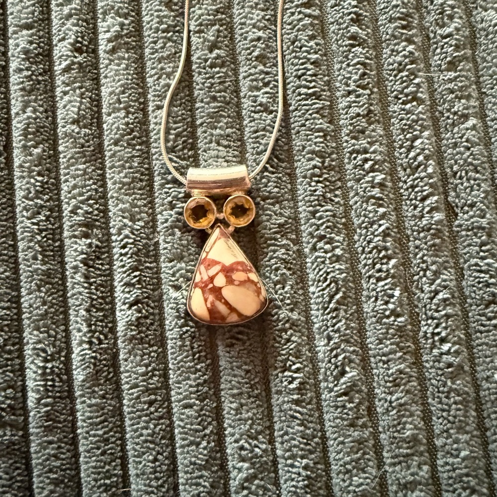 Unique agate and citrine pendant